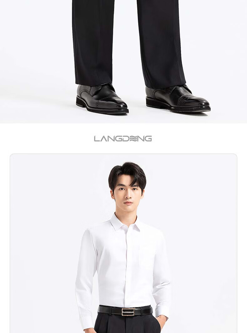 Langdeng Business Men's Formal Dress Pants Spring Autumn New Easy-Care Straight Slim Fit Commuter Suit Trousers for Men 13