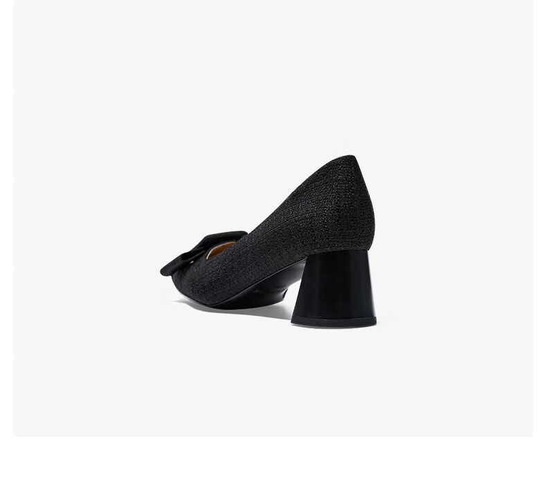 Sasa Su [Workplace Ballet] Spring Summer New High Block Heel Bow Square Toe French Style Women's Flats ZA64107-10 11