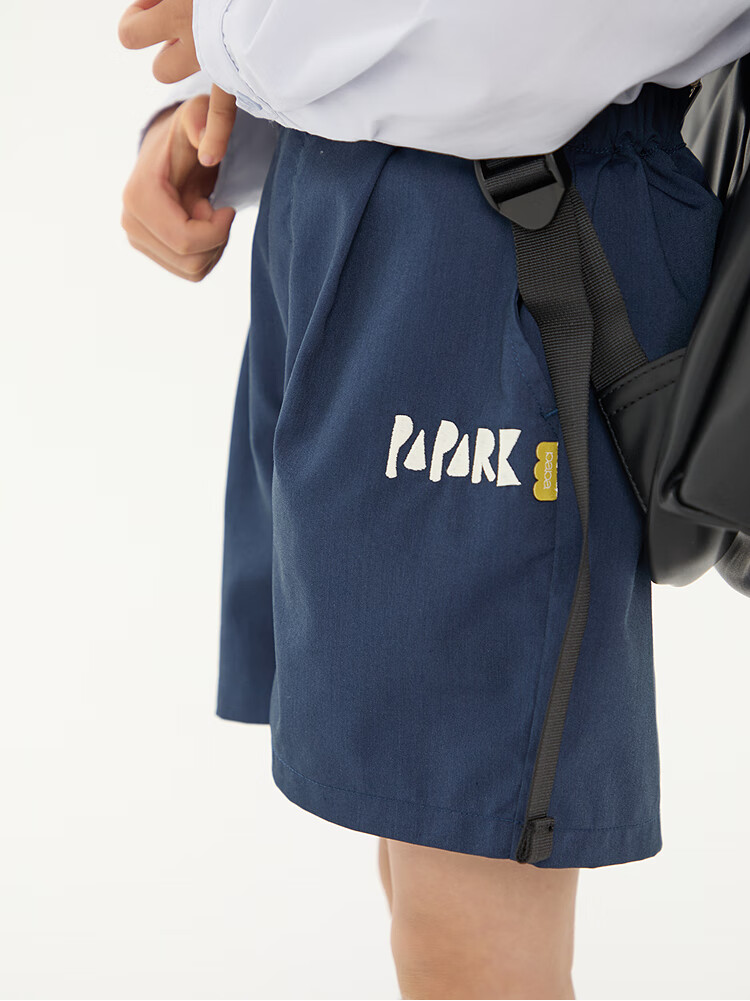 Papa Spring Children's Pants, Boys And Girls Preppy Style Versatile Kindergarten Shorts, Navy Blue-Short Pants, 120cm 13
