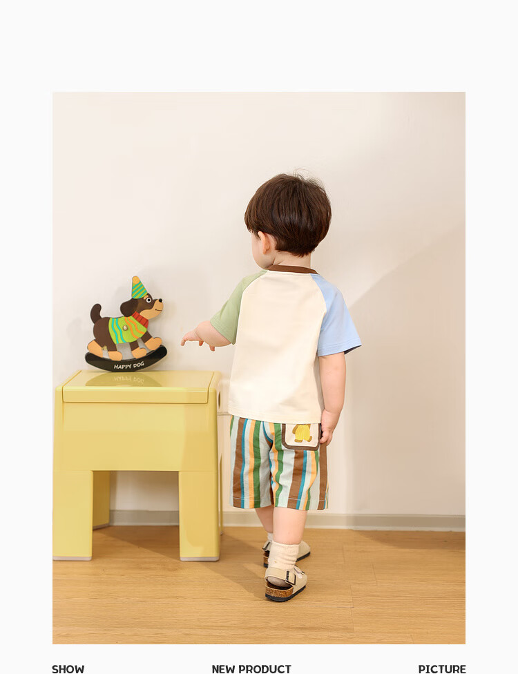 LUSON Baby Boy Short Sleeve T-Shirt, Cute Round Neck Contrasting Color Raglan Sleeve, New Style for 2025, Infant Top 9