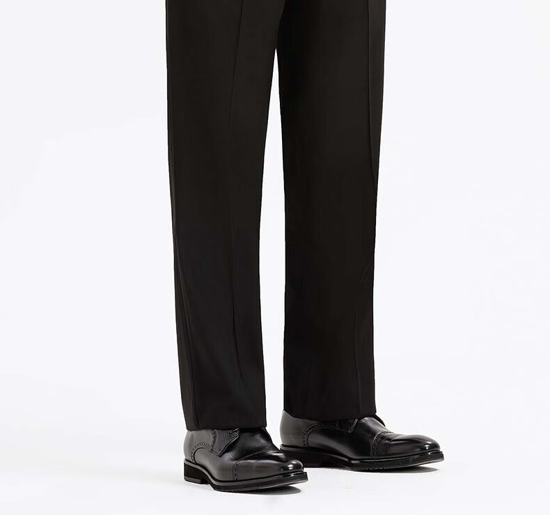 Langdeng Business Men's Formal Dress Pants Spring Autumn New Easy-Care Straight Slim Fit Commuter Suit Trousers for Men 19