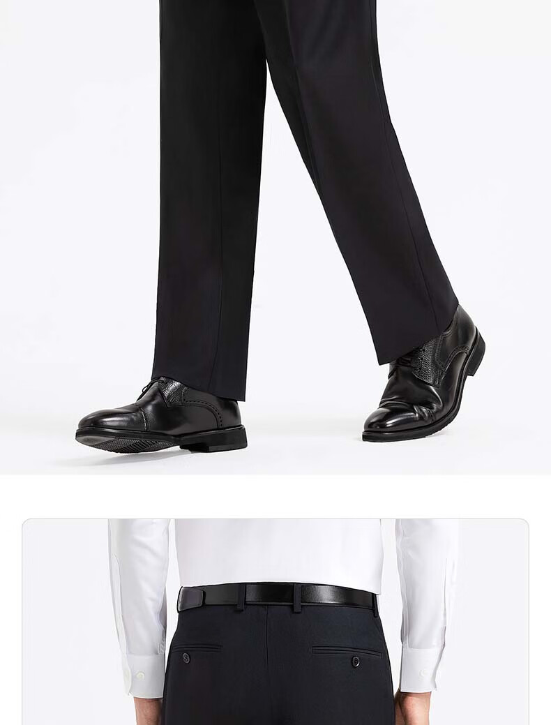 Langdeng Business Men's Formal Dress Pants Spring Autumn New Easy-Care Straight Slim Fit Commuter Suit Trousers for Men 15