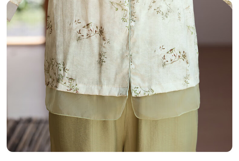 Hengyuanxiang Middle-Aged And Elderly Women's Clothing, 2026 New Style for Ages 50-60 And 70, Fashionable Mom Outfit, Summer Wear, New Chinese-Style National Trend Short-Sleeve Set 16