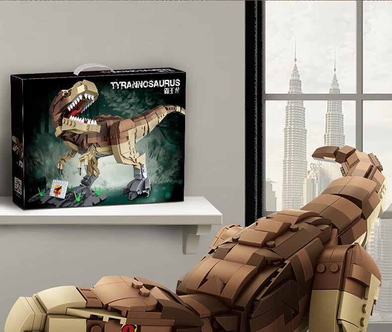 乐高积木大型恐龙男孩子系列拼装玩具成年高难度8一12岁礼物 深灰色
