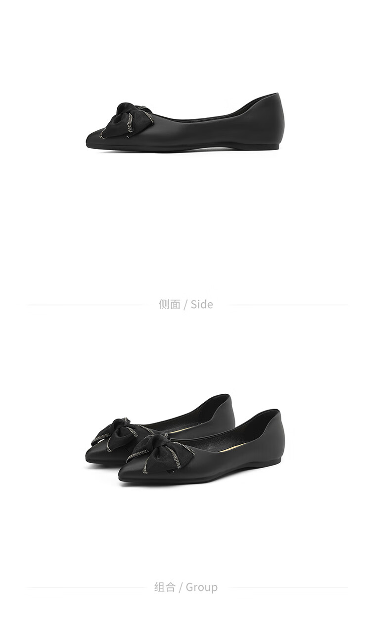 DAPHNE Women's Little Chanel Style Bowknot Fairy Fashion Flat Shoes Spring Summer New Off-White Size 35 18