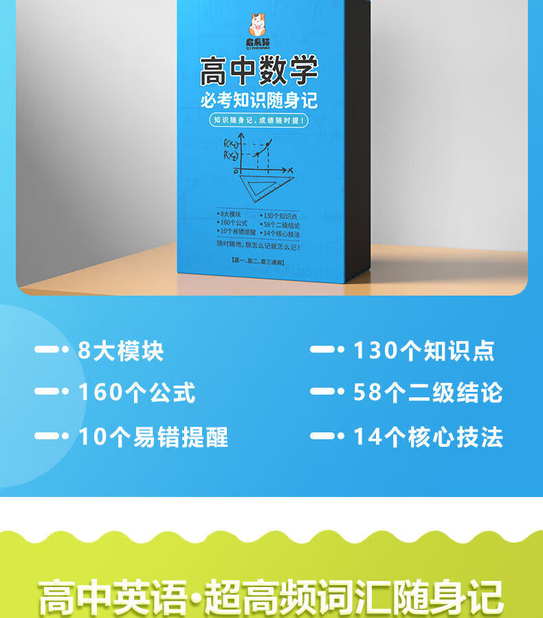 高中必考知识点大全套公式记忆手卡语数高中速记随身数学规格英数理化物化生随身速记卡 高中【数学】 无规格详情图片5