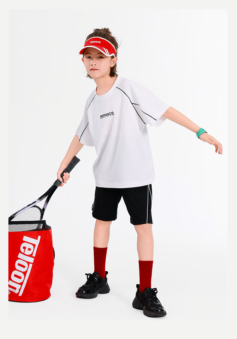 BANDOCIN Boys' Sports Quick-Dry Clothing Set, Summer Thin Style for Older Children, 2026 New Model, Glacier White, Size 170 13