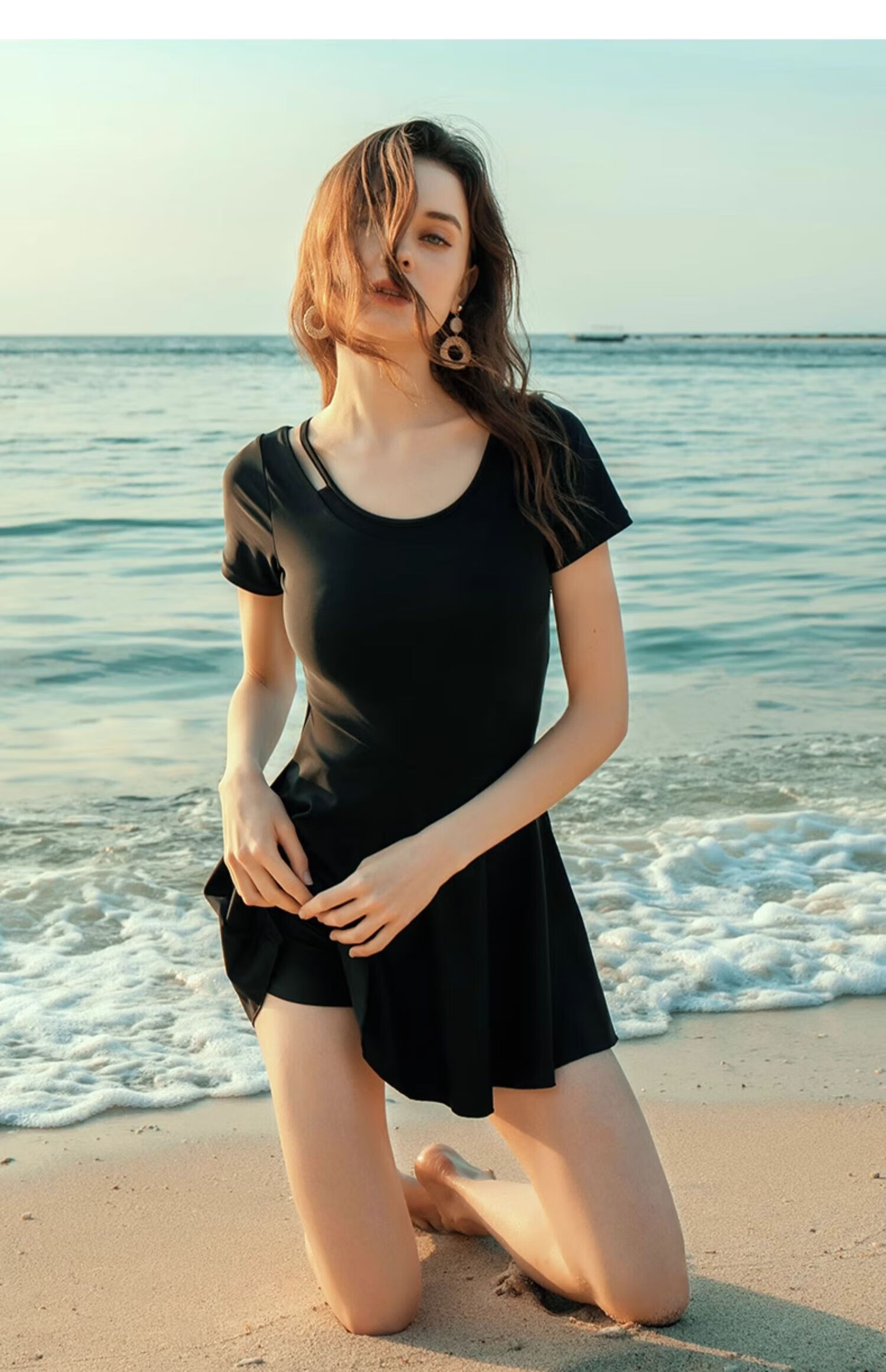 HEATWAVE Women's Swimsuit, Summer 2025 New Style, Sexy Black Hollow Shoulder Strap Design, Black Hollow Shoulder Strap Style, 4XL 10