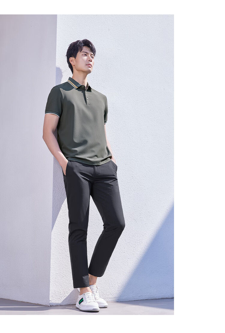 Laxdn Polo Shirt Summer New Casual Fashion Color-Block Collar Short Sleeve Top Navy Blue 3XL 12