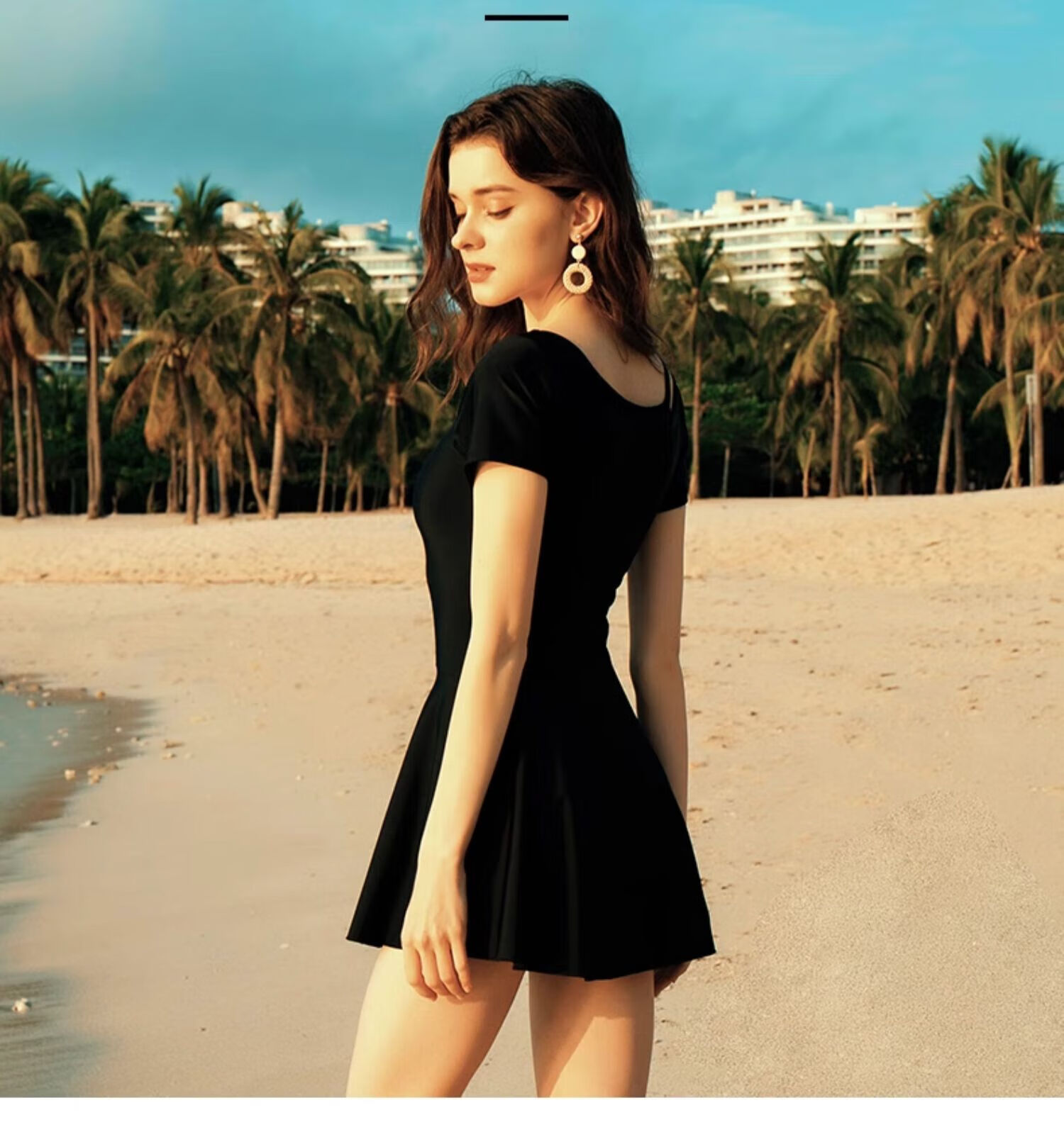HEATWAVE Women's Swimsuit, Summer 2025 New Style, Sexy Black Hollow Shoulder Strap Design, Black Hollow Shoulder Strap Style, 4XL 6