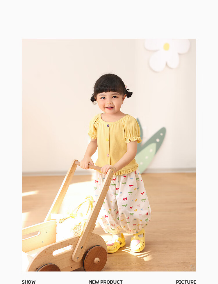 LUSON Baby Girl Pants, 2025 Summer New Stylish All-Over Print Joggers, Infant Mosquito-Proof Trousers 19