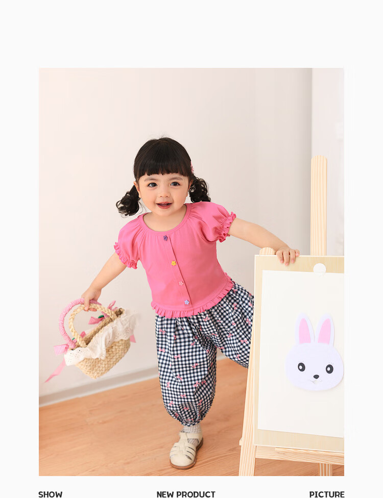 LUSON Baby Girl Pants, 2025 Summer New Stylish All-Over Print Joggers, Infant Mosquito-Proof Trousers 27