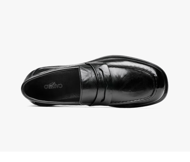 CARTELO Top-Grain Leather Men's Shoes, 2025 New Style Breathable Business Casual Leather Shoes, Men's Slip-On Loafers, K047 Black, Size 39 4