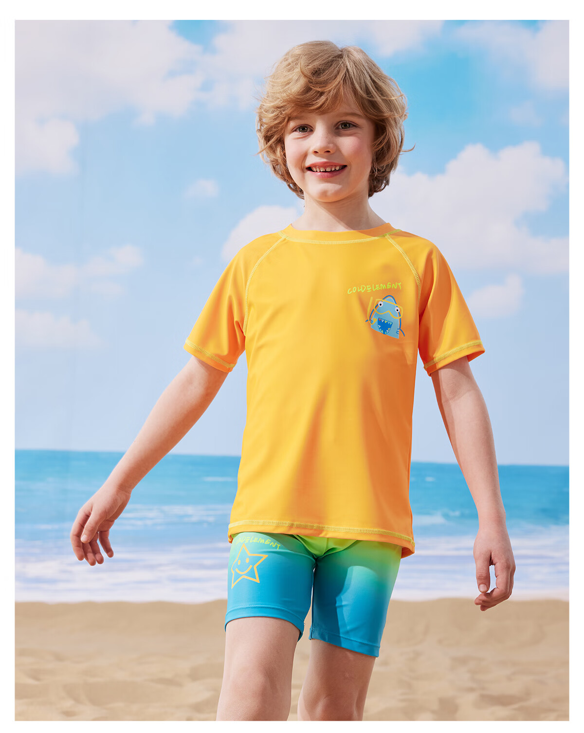 Cold Element Kids Two-Piece Swimwear Boys Quick-Dry Short Sleeve Summer Large Children Swimsuit New Arrival 7