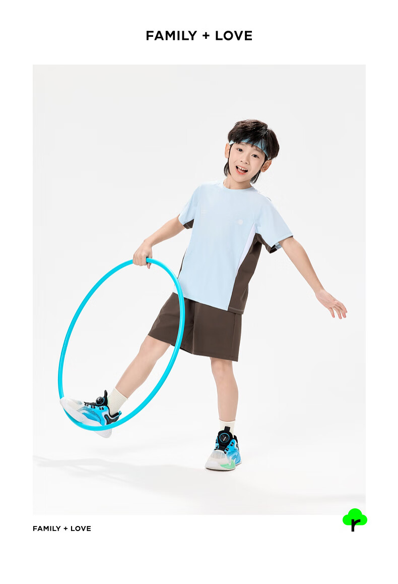 EBAER Children's Cooling Sports Set, Summer 2025 Style, Boys' Sun Protection T-Shirt, Girls' Lightweight Shorts, Lingjing Pink, Size 140 7