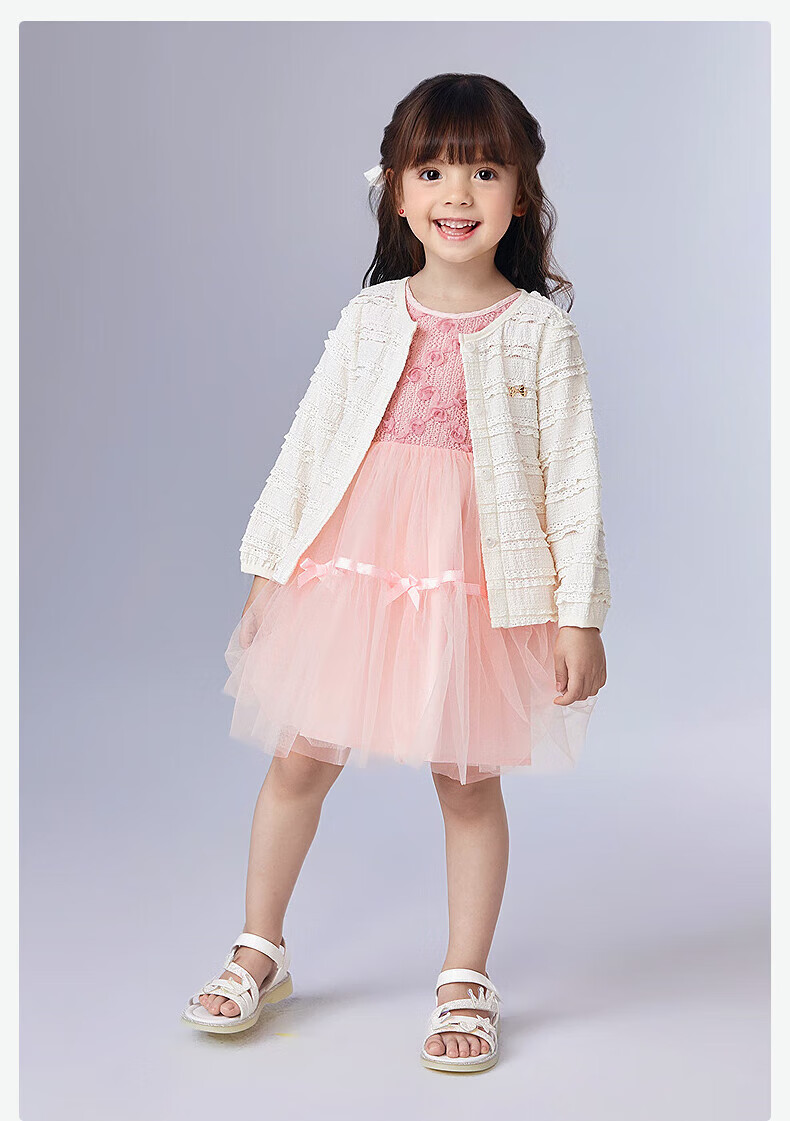 DEESHA Girls' Outerwear, Summer 2025, Sweet Style Knitted Jacket for Baby Girls, Stylish, Sky Blue, Size 100 10