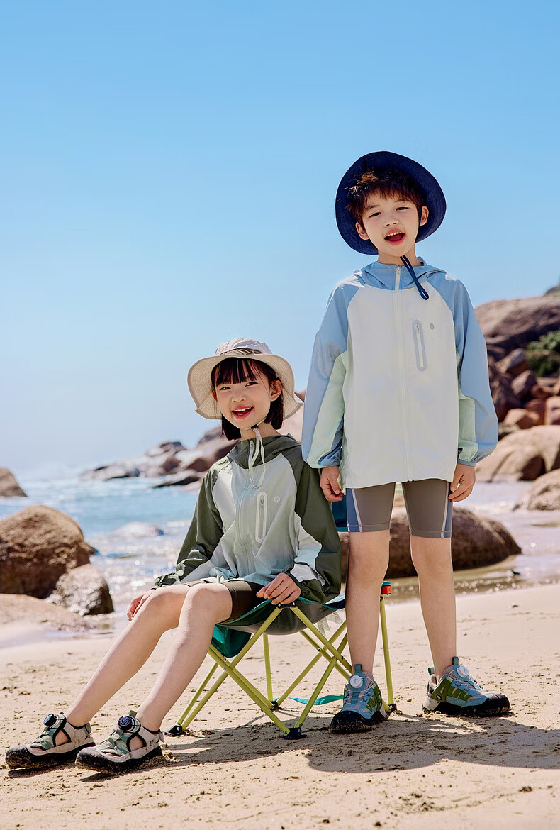 EBAER Kids Sun Protection Jacket Summer UV Protection Breathable Skin Jacket Nordic Blue 160 19