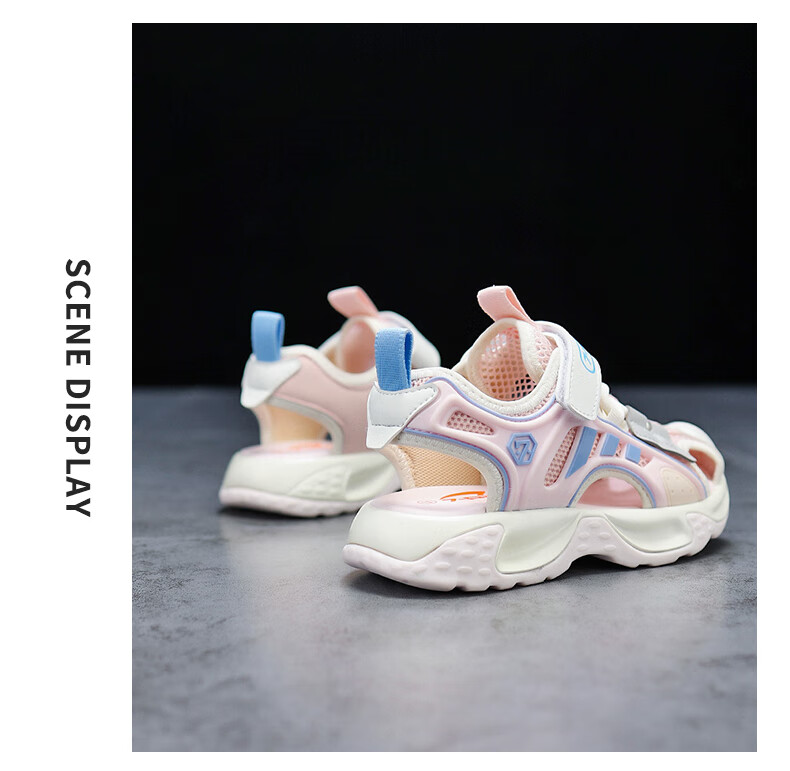 7-PE Boys' Sandals 2026 Summer New Closed-Toe Anti-Collision Sports Beach Breathable Kids' Shoes for Older Children 16