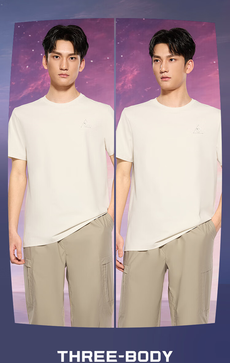 HLA Men's T-Shirt, Three-Body Collaboration Series, Round Neck, Cool-Feeling Short Sleeve, for Summer [Quality Assurance] 5