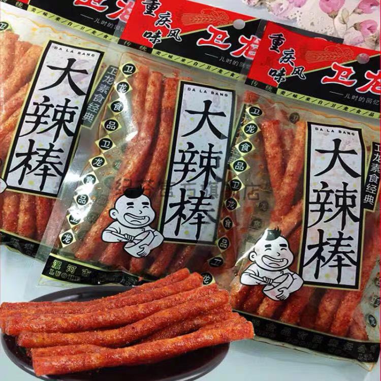 卫龙辣条102g大面筋82g大辣棒麻辣面制品小吃零食经典透明老包装 102g