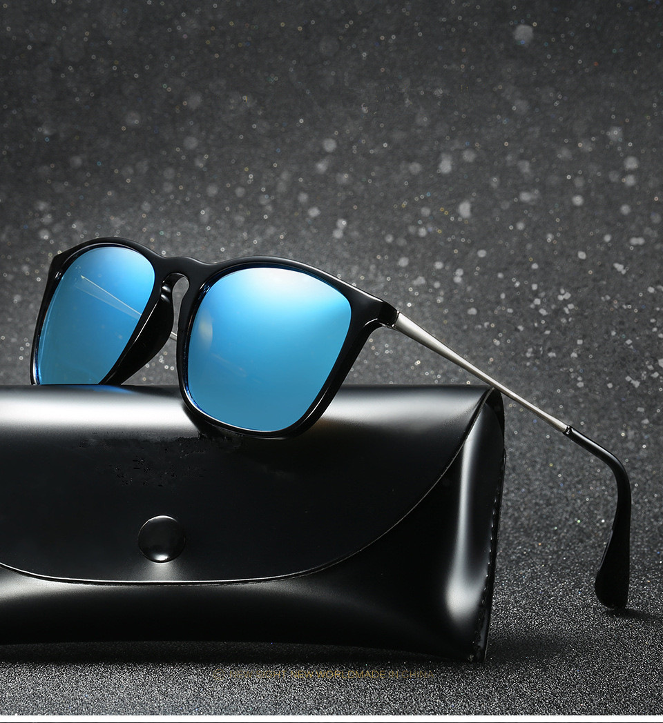 同款2019新款男女式偏光太阳眼镜网红装饰长脸圆小脸小框墨镜 黑框绿