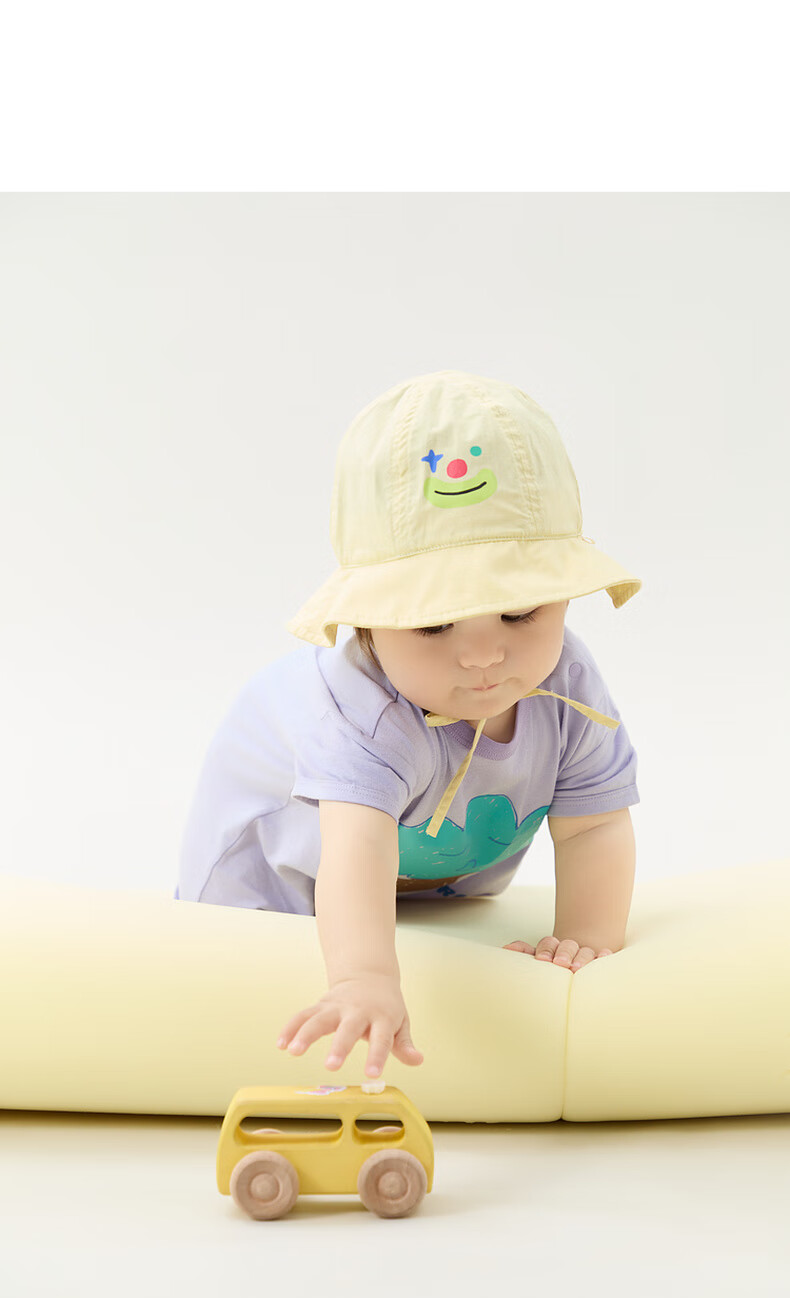 Papa Summer Baby Pure Cotton Romper for Boys And Girls, Fun Short-Sleeve Bodysuit, Yellow - Bodysuit, 66cm 6