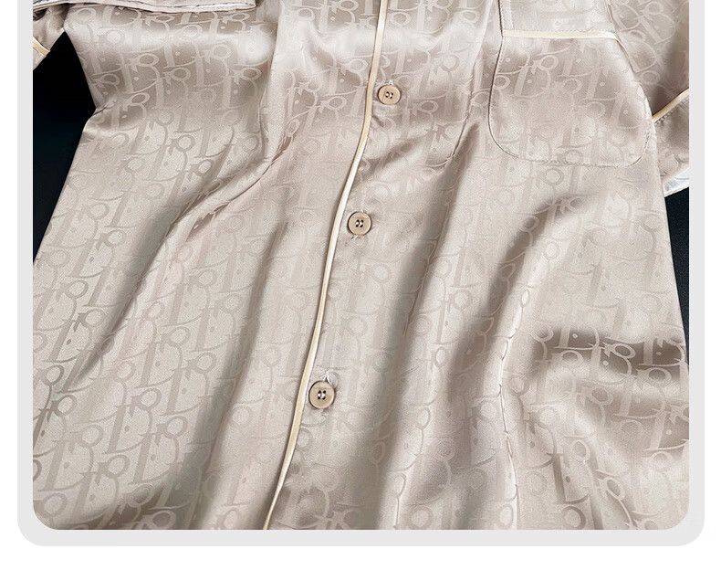 Langsha Birthday Gift for Boyfriend Three-Piece Set Ice Silk Pajamas Men's Summer New High-End Wearable Homewear Set 4