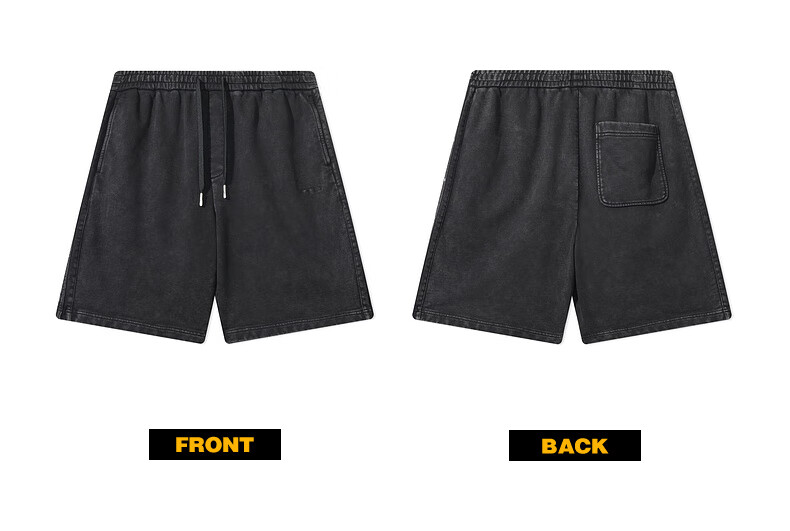 CABBEEN [Distressed Wash] Heavy Cotton Casual Shorts for Men, Summer 2025, Loose-Fitting Breathable Versatile Five-Point Swim Trunks 15