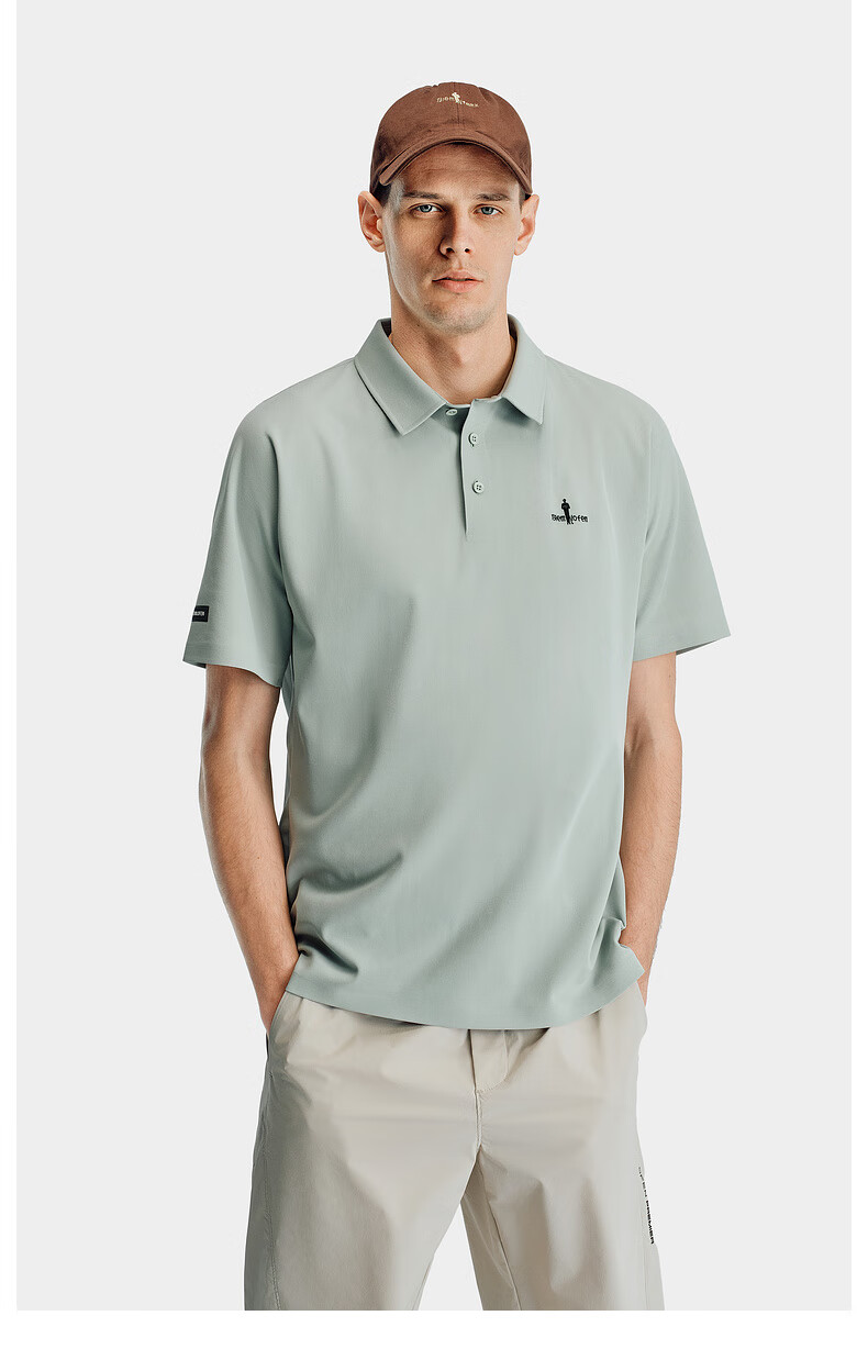 Biyinlefen [Sun Protection Quick-Dry] Summer Men's Casual Outdoor Simple Skin-Friendly Moisture-Wicking Loose Short-Sleeve Polo Shirt Top 2
