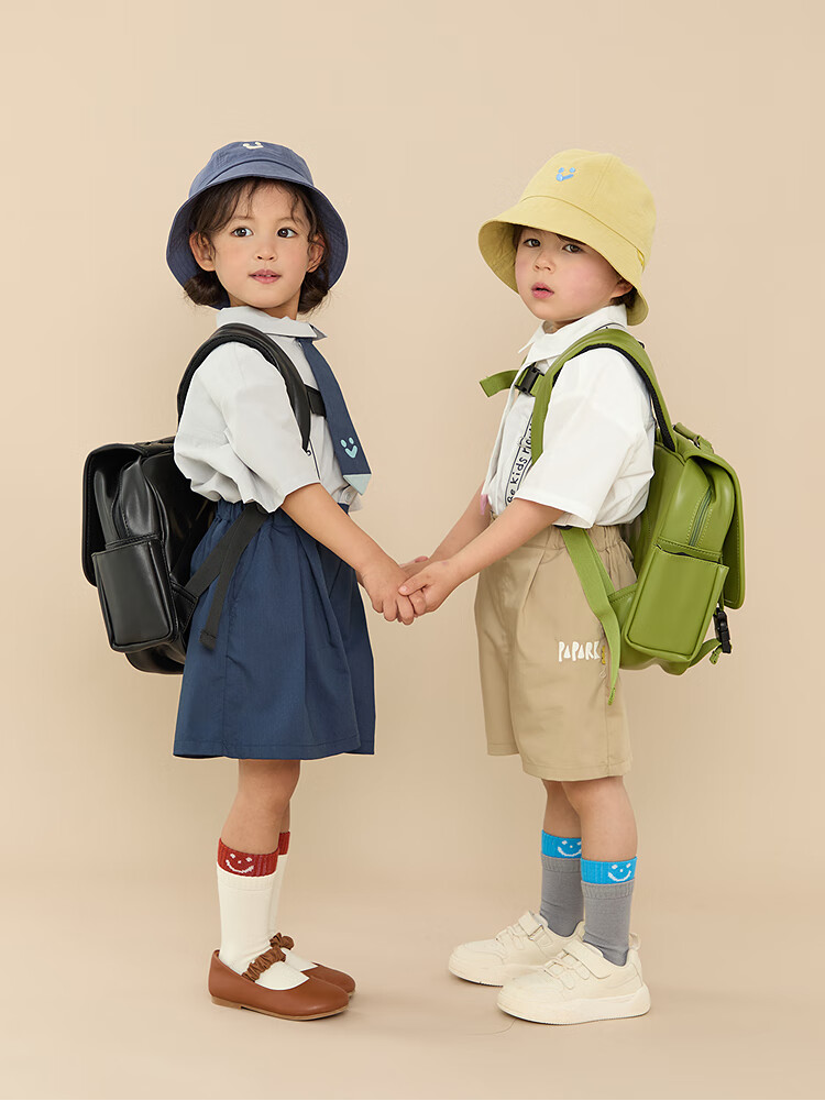 Papa Spring Children's Pants, Boys And Girls Preppy Style Versatile Kindergarten Shorts, Navy Blue-Short Pants, 120cm 6