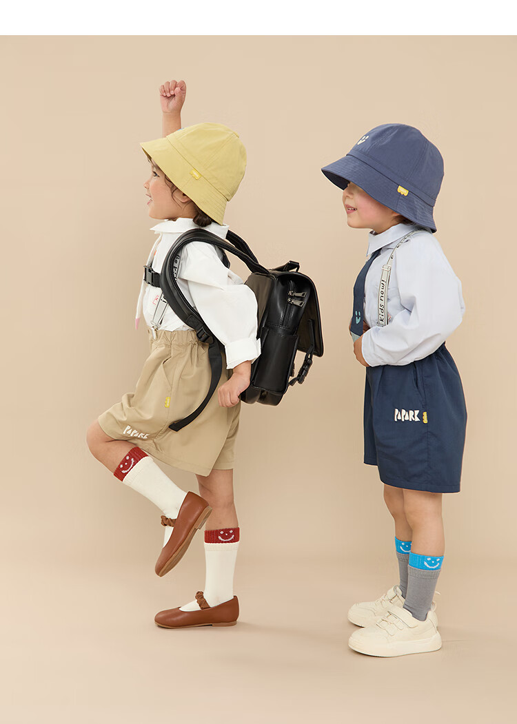 Papa Spring Children's Pants, Boys And Girls Preppy Style Versatile Kindergarten Shorts, Navy Blue-Short Pants, 120cm 2