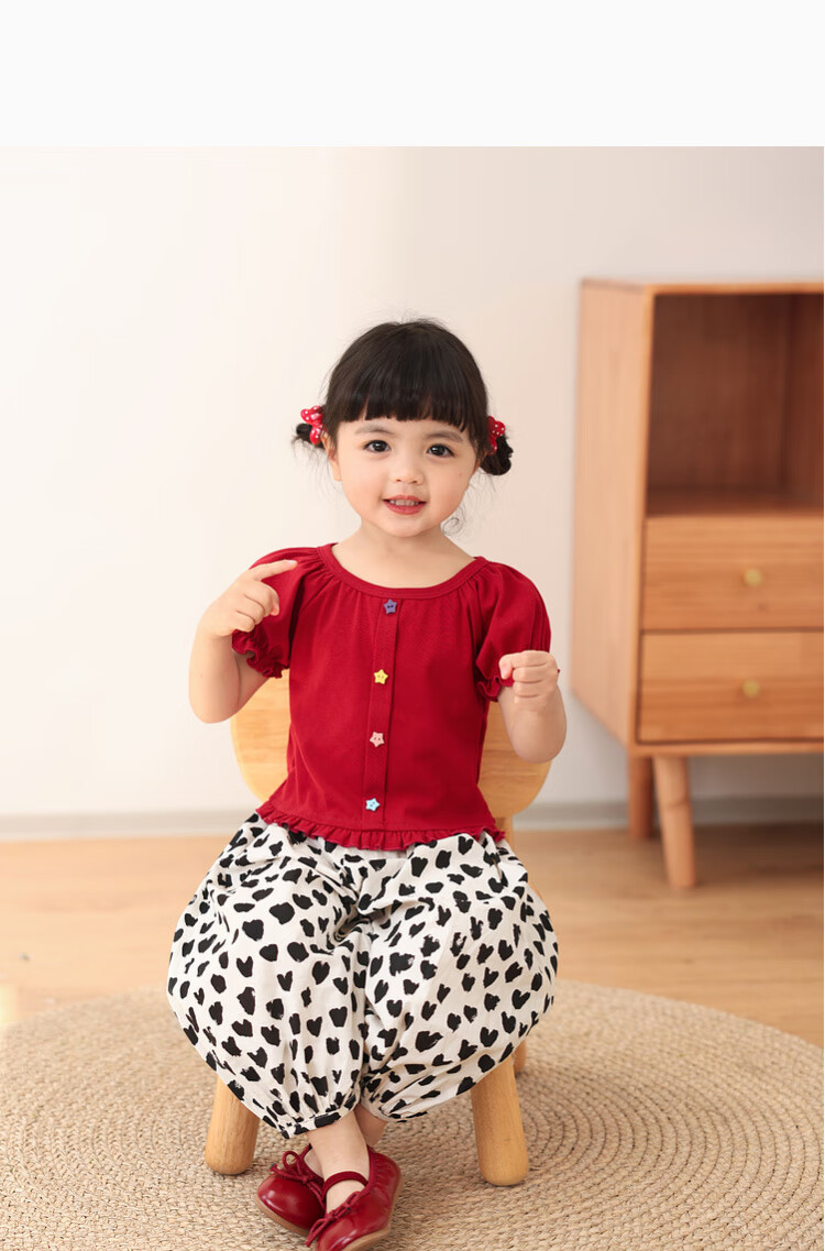 LUSON Baby Girl Pants, 2025 Summer New Stylish All-Over Print Joggers, Infant Mosquito-Proof Trousers 36