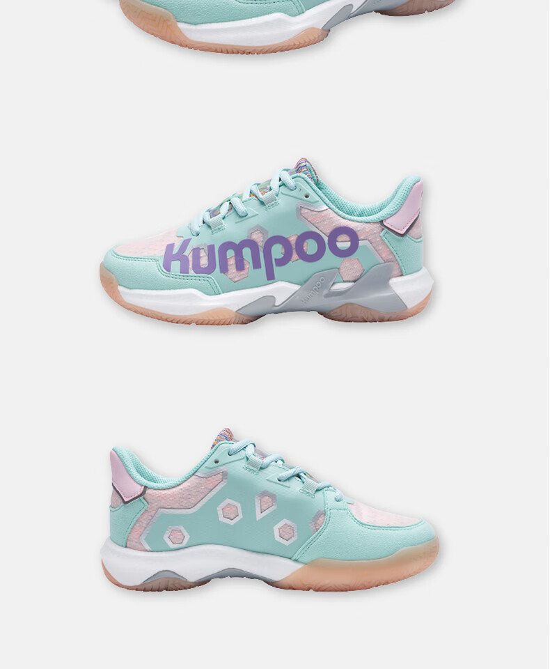 KUMPOO Badminton Shoes, Non-Slip, Wear-Resistant, Anti-Twist, Shock-Absorbing, Lightweight, Breathable, Professional Sports Shoes KH-G76 White-Gray Size 37 20