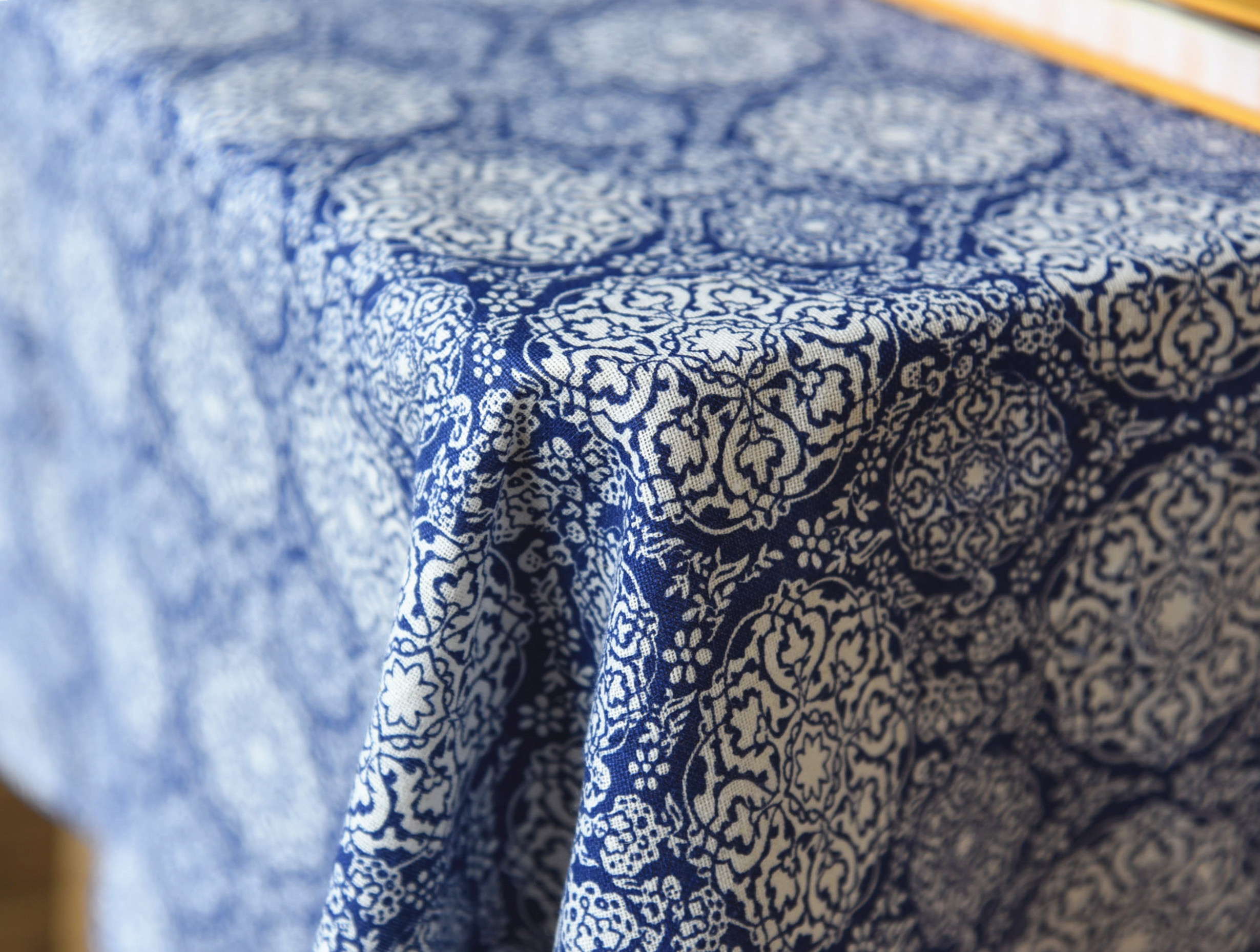 中国风青花瓷桌布中式书房台布棉的麻茶几布禅意佛教古典青花瓷桌布