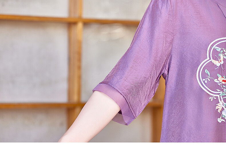 Hodo New Chinese Style Summer Shirt Set for Moms 2026 New 50-60 Years Old Middle-aged and Elderly Women's Two-piece Top Set 22