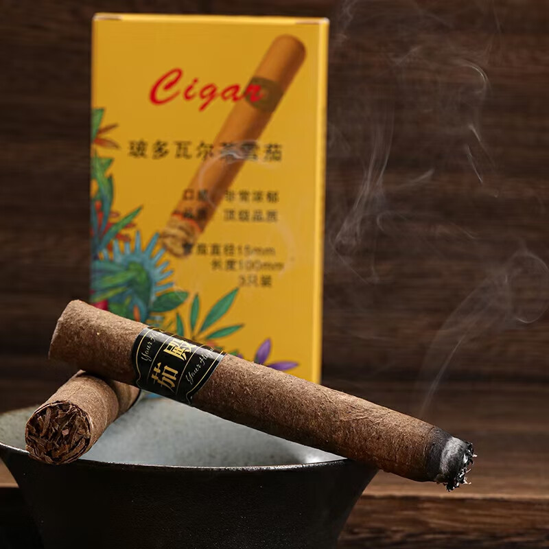 茶雪茄古巴玻多瓦尔男女士粗单支黑魔鬼老船长手工雪茄 首购【精选