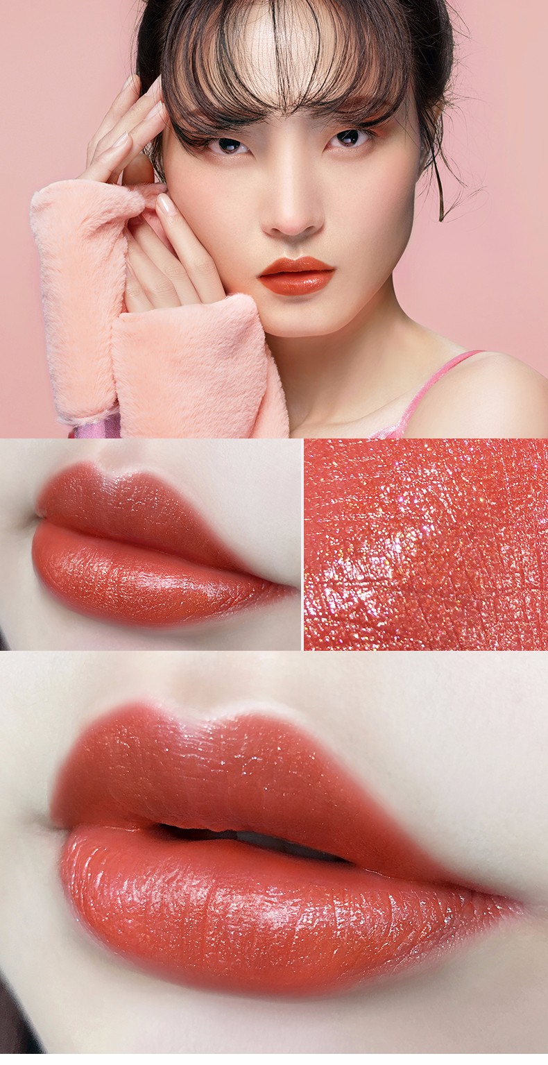 哑光雾面丝绒口红持久保湿不易脱色女 月光琉璃04 棕调红橘色【图片