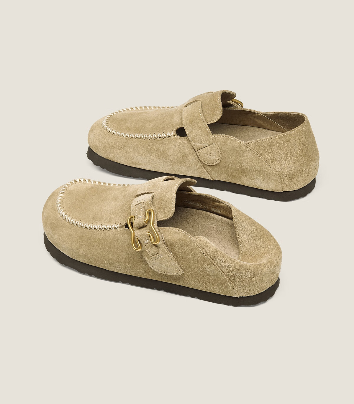 Sasa Su [Celebrity Style] Spring Summer New Coffee Bagel Two-Wear Half-Slip Birkenstock Elevated Loafers for Women 21