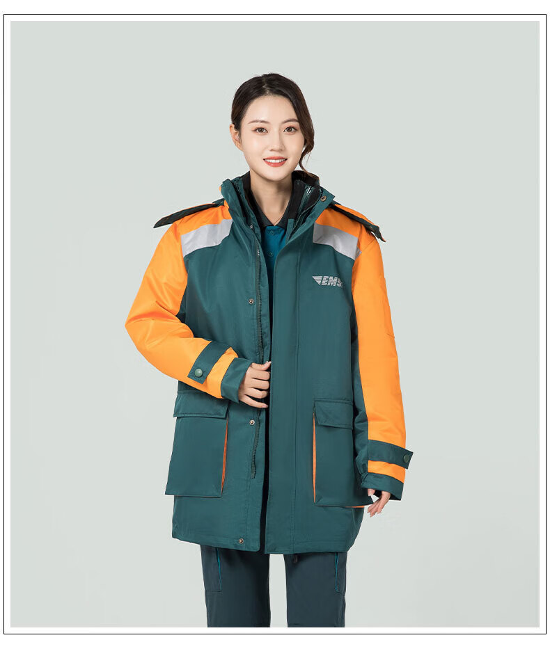 中国邮储邮邮政工作服冬季新款外勤防寒服邮局投递员棉服冬大衣储蓄