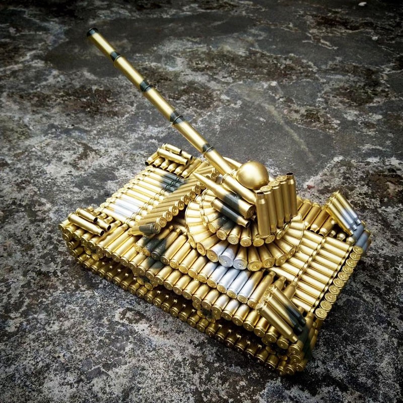 子弹壳工艺品坦克模型摆件真焊接喷漆退役收藏纪念礼物品95子弹壳工艺