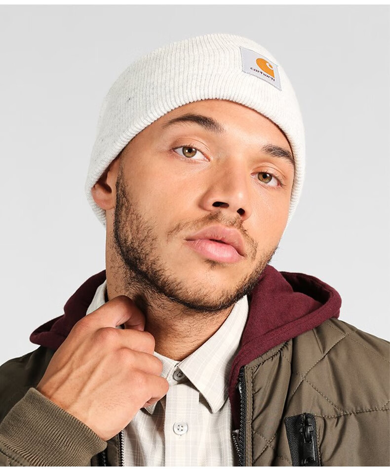 卡哈特帽子同款carhartt a18 beanie hat卡哈特经典毛线针织冷帽 棕色