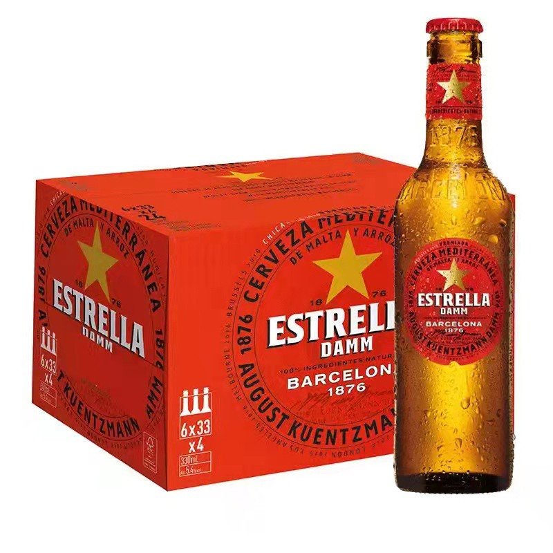 達姆星 西班牙estrella damm 巴塞羅那星達露啤酒達姆星拉格黃啤330ml