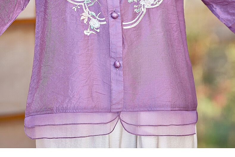 Hodo New Chinese Style Summer Shirt Set for Moms 2026 New 50-60 Years Old Middle-aged and Elderly Women's Two-piece Top Set 23