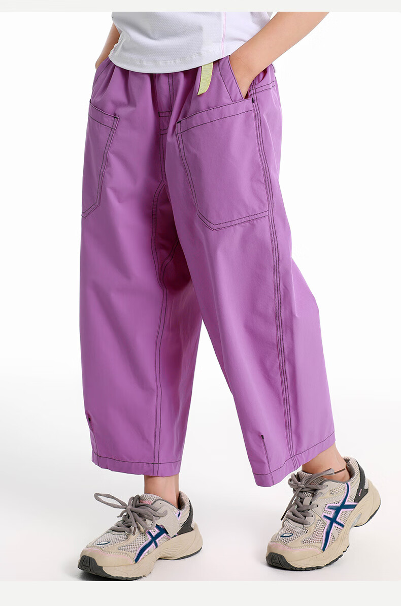 BANDOCIN Girls' Summer Lightweight Sports Capri Pants Stylish for Older Children, 2026 New Style, Dark Navy Blue, Size 120 15