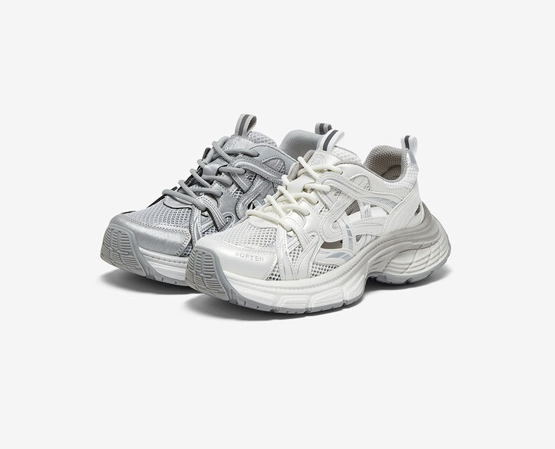 Basto 25 Mesh Hollow Breathable Dad Shoes Thick Sole Height Increasing Women's Casual Shoes D5810BM5 Off-White Size 35 3