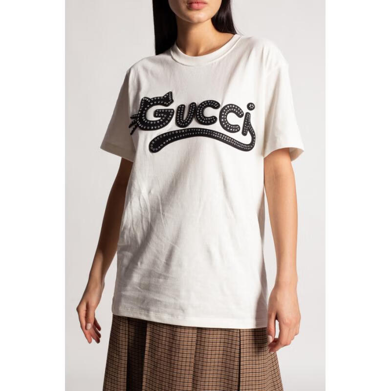 古驰gucci 上衣女士奢侈品徽标标记t恤 9127 s【图片 价格 品牌 报价