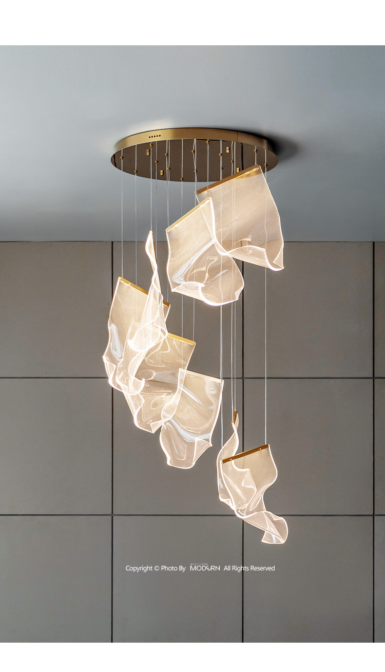 奢灯 创意网红吊灯 轻奢别墅复式楼梯北欧简约现代大客厅餐厅卧室灯具