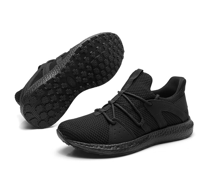 Qiangren Outdoor Sports Casual Men's Shoes, Breathable Shock-Absorbing Running Shoes, 3515 New Style Training Shoes, Black, Size 39 13