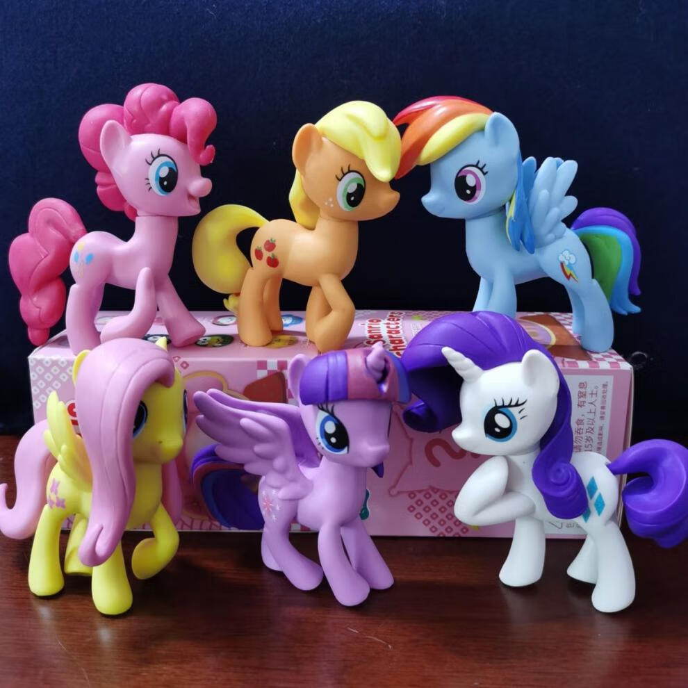 小马宝莉手办玩具套装紫悦云宝碧琪柔柔珍奇苹果嘉儿六主角配对装