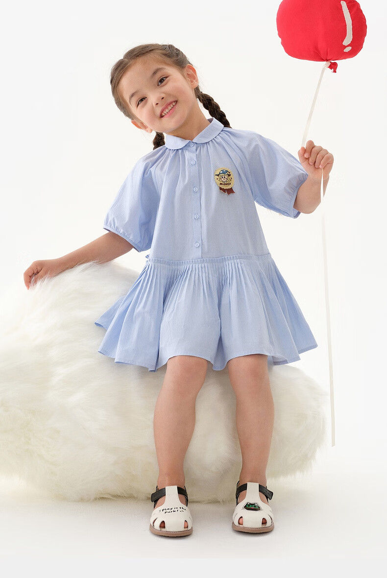 M.Latin [Magic Wind Elf] Children's Clothing, Malatin 2025 Summer New Girls' Retro Academic Short-Sleeve Dress 11